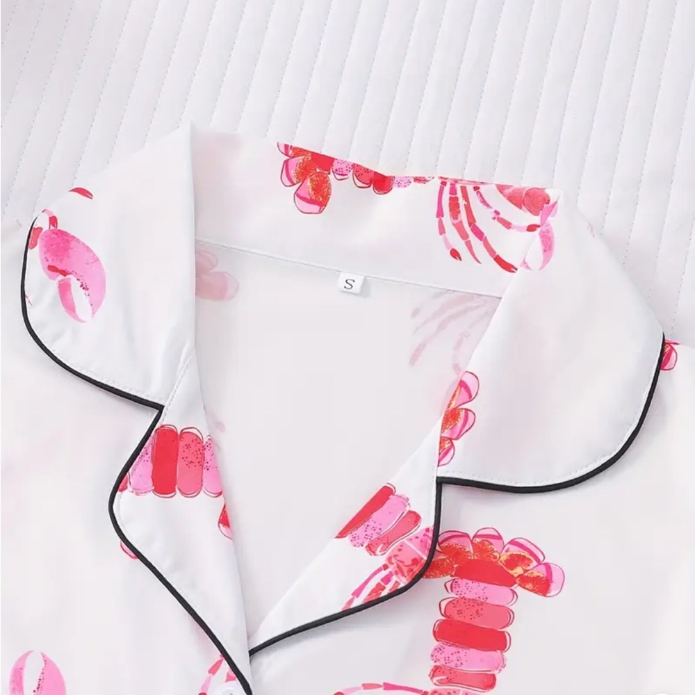 NWOT Lobster PJ pajama set, women’s L. - Picture 3 of 12